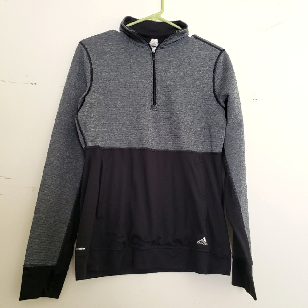 Adidas Active Climate Quarter-zip Pullover Gray Black Size M